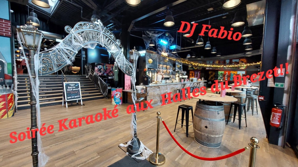Photo des Halles du Brézet annonçant une soirée karaoké avec DJ Fabio.